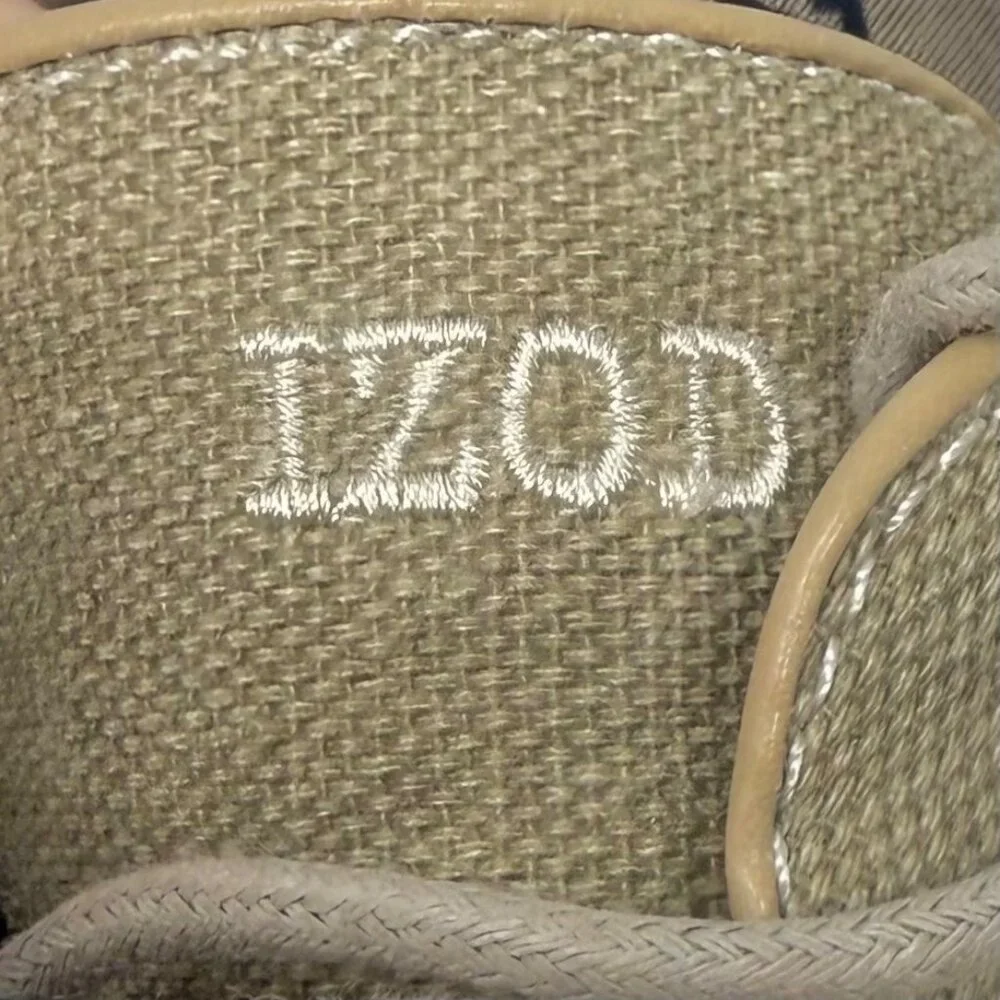 Izod Mens Image Natural Tan Beige LInen Oxford Shoes 13M Memory Foam Fabric‎